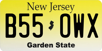 NJ license plate B55OWX