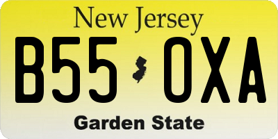 NJ license plate B55OXA