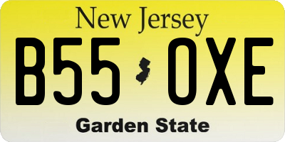NJ license plate B55OXE