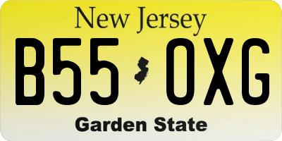 NJ license plate B55OXG