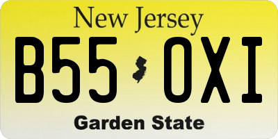 NJ license plate B55OXI