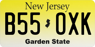 NJ license plate B55OXK