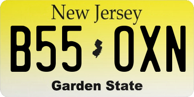 NJ license plate B55OXN