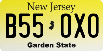 NJ license plate B55OXO
