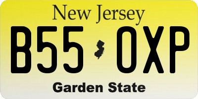 NJ license plate B55OXP