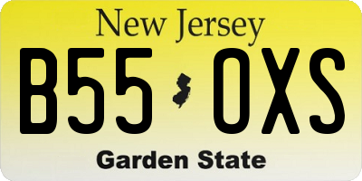 NJ license plate B55OXS