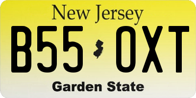NJ license plate B55OXT