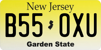 NJ license plate B55OXU
