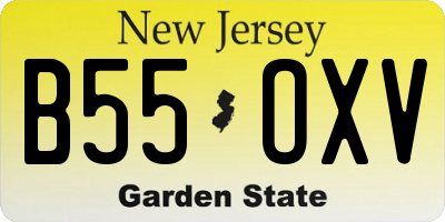 NJ license plate B55OXV