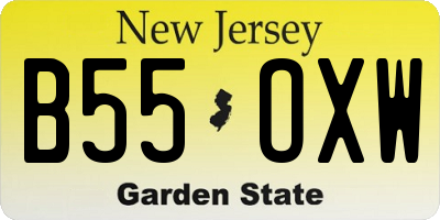 NJ license plate B55OXW