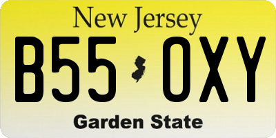 NJ license plate B55OXY