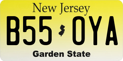 NJ license plate B55OYA