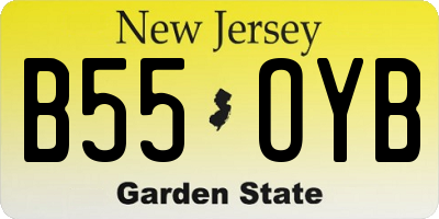 NJ license plate B55OYB