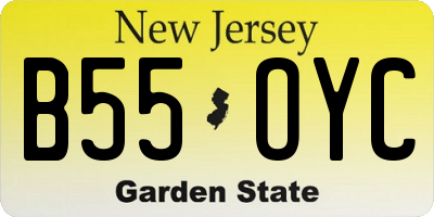 NJ license plate B55OYC