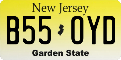 NJ license plate B55OYD