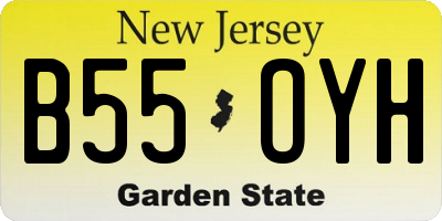 NJ license plate B55OYH