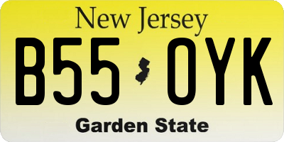 NJ license plate B55OYK