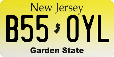 NJ license plate B55OYL