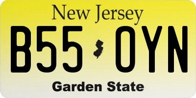 NJ license plate B55OYN