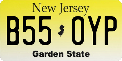 NJ license plate B55OYP