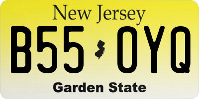 NJ license plate B55OYQ