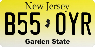 NJ license plate B55OYR
