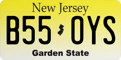 NJ license plate B55OYS