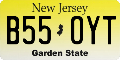 NJ license plate B55OYT