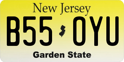 NJ license plate B55OYU