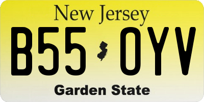 NJ license plate B55OYV
