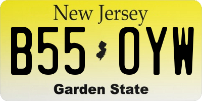 NJ license plate B55OYW