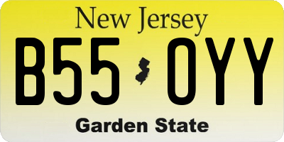 NJ license plate B55OYY