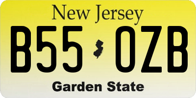 NJ license plate B55OZB