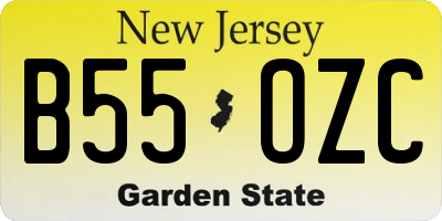 NJ license plate B55OZC