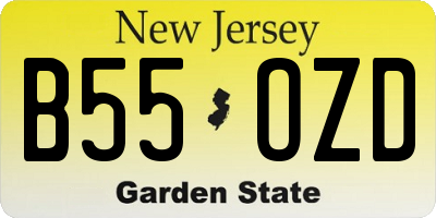 NJ license plate B55OZD