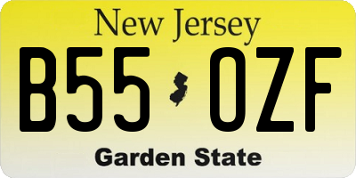 NJ license plate B55OZF