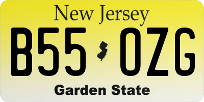 NJ license plate B55OZG