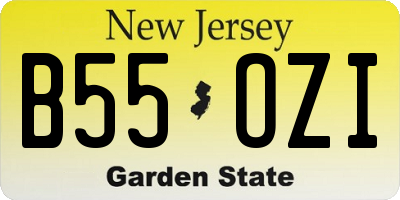 NJ license plate B55OZI