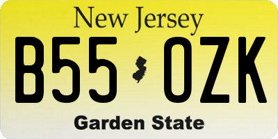 NJ license plate B55OZK