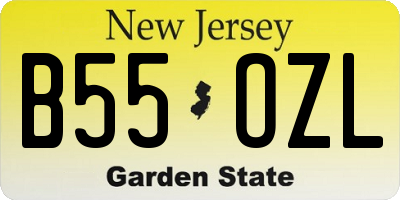 NJ license plate B55OZL