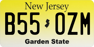 NJ license plate B55OZM