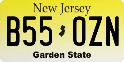 NJ license plate B55OZN