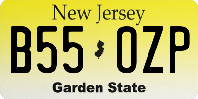 NJ license plate B55OZP