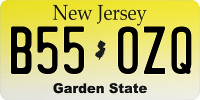 NJ license plate B55OZQ