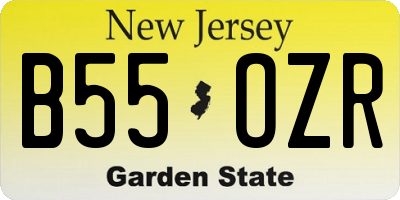 NJ license plate B55OZR