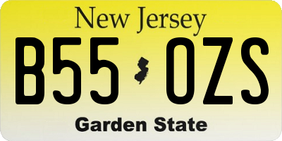 NJ license plate B55OZS