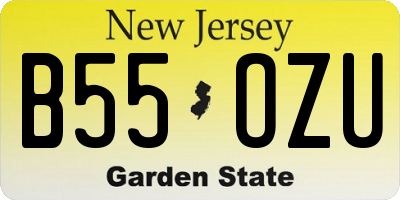 NJ license plate B55OZU