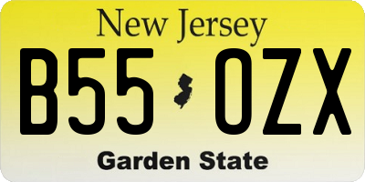 NJ license plate B55OZX