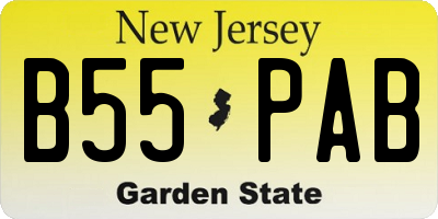 NJ license plate B55PAB