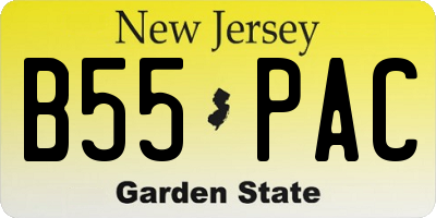 NJ license plate B55PAC